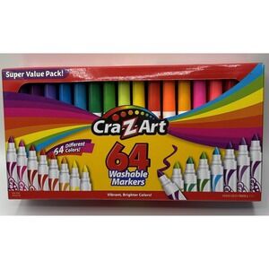 Cra-Z-Art 64 Washable Markers - Assorted / Vibrant, Bright Colors  New